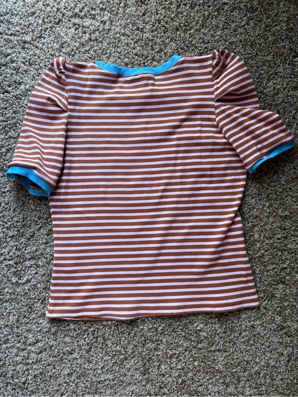 Maeve Pink and Burgundy Stripped Top with Blue Accents - Picture 6 of 7